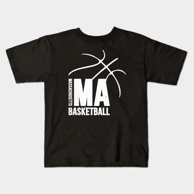 Massachusetts Basketball 02 Kids T-Shirt by yasminkul